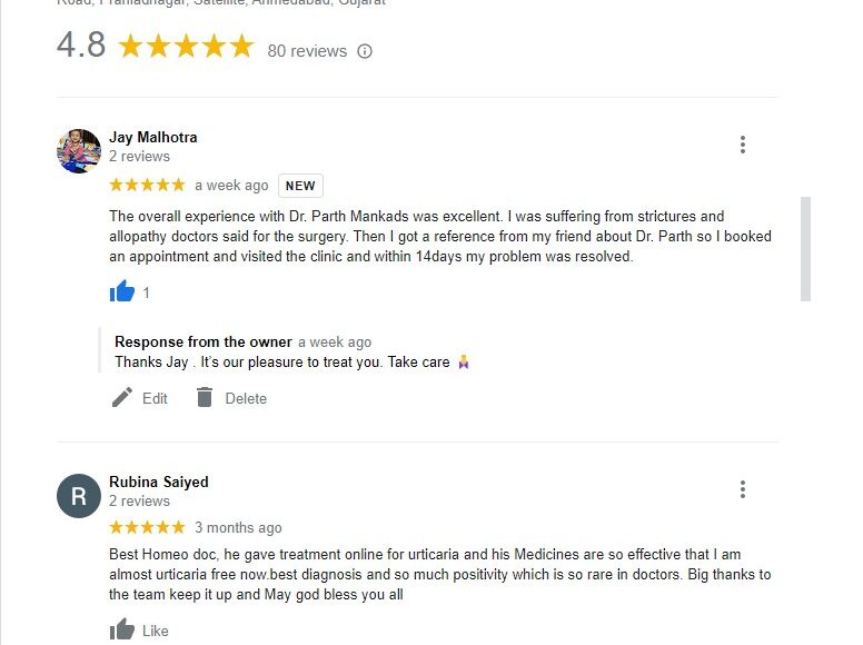 google review stricture